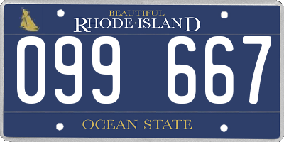 RI license plate 099667