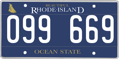 RI license plate 099669