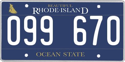 RI license plate 099670
