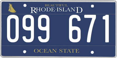 RI license plate 099671