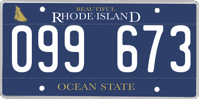 RI license plate 099673