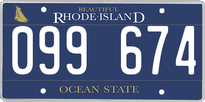 RI license plate 099674