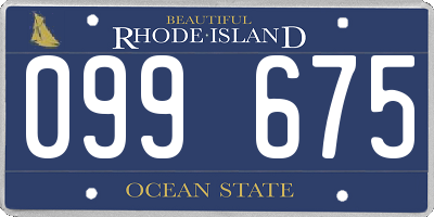 RI license plate 099675