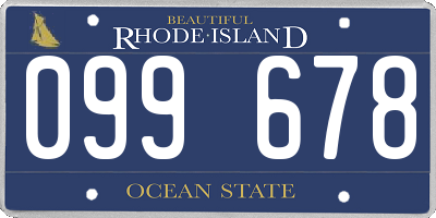 RI license plate 099678