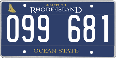 RI license plate 099681