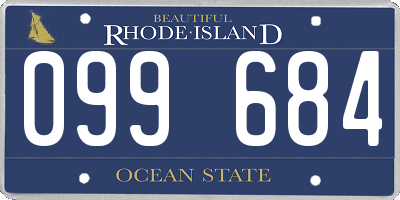 RI license plate 099684