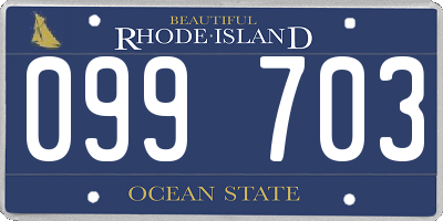 RI license plate 099703