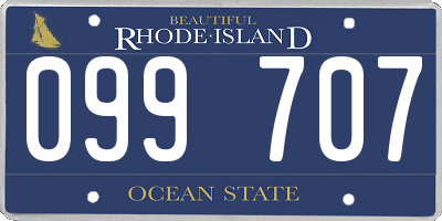 RI license plate 099707