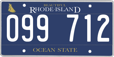 RI license plate 099712