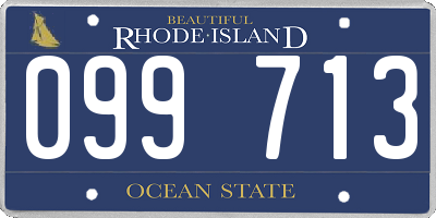 RI license plate 099713