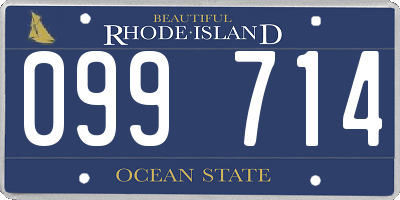 RI license plate 099714