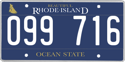 RI license plate 099716