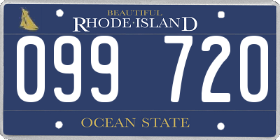 RI license plate 099720