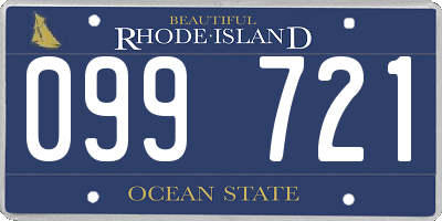 RI license plate 099721