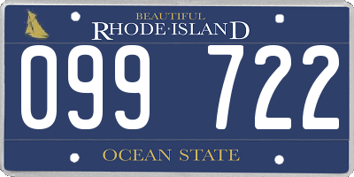 RI license plate 099722