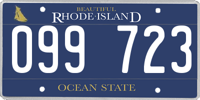 RI license plate 099723