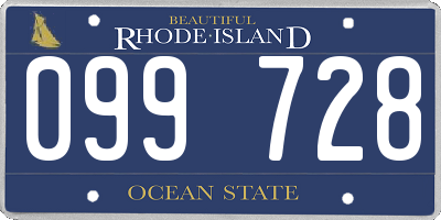 RI license plate 099728