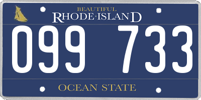 RI license plate 099733