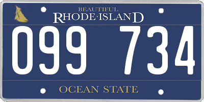 RI license plate 099734