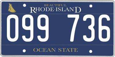 RI license plate 099736