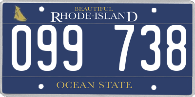 RI license plate 099738