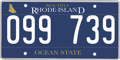 RI license plate 099739