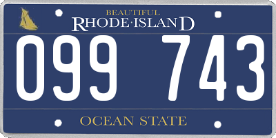 RI license plate 099743
