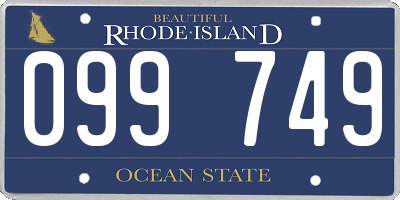 RI license plate 099749