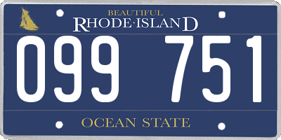 RI license plate 099751