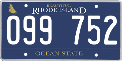 RI license plate 099752