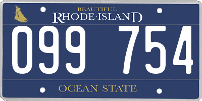 RI license plate 099754