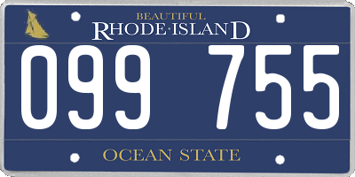 RI license plate 099755