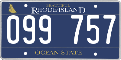 RI license plate 099757
