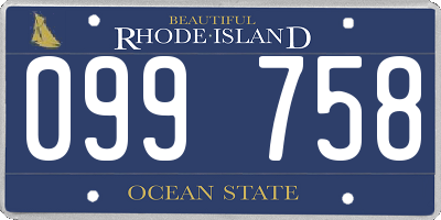 RI license plate 099758