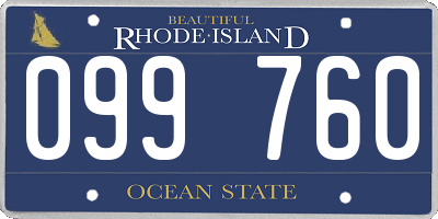 RI license plate 099760