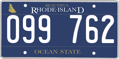 RI license plate 099762