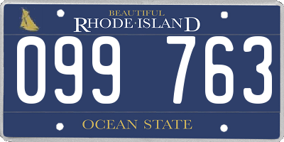 RI license plate 099763