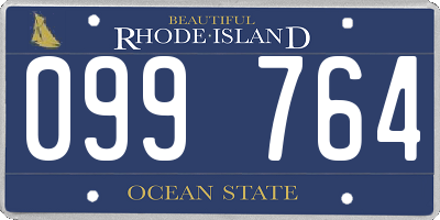 RI license plate 099764