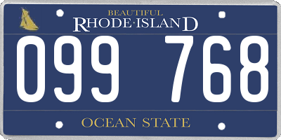 RI license plate 099768