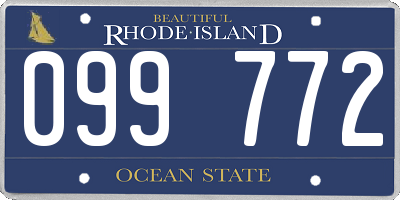 RI license plate 099772