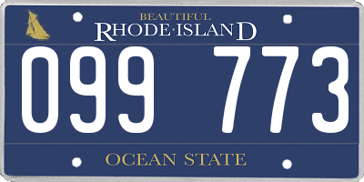 RI license plate 099773