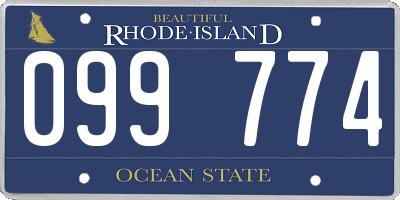 RI license plate 099774