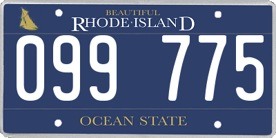 RI license plate 099775