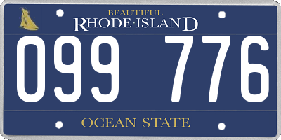 RI license plate 099776
