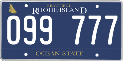 RI license plate 099777