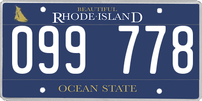 RI license plate 099778