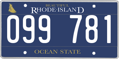 RI license plate 099781