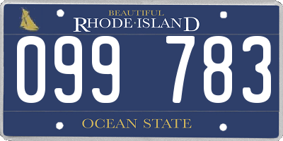 RI license plate 099783