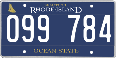 RI license plate 099784