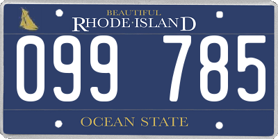 RI license plate 099785